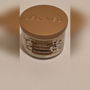 NEW Beloved Coconut Warm Vanilla Candle SMALL DENT IN LID Reflected In Price